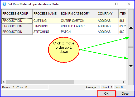 Item-Process Raw Material Specs-Grid Mode-4